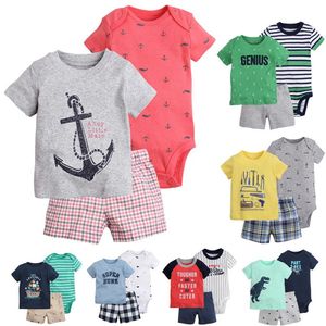Conjuntos de ropa Liquidación Venta Niño Niño Bebé Suelte Ropa para niños Body Bodysuit + T Shirt Shorts Nacidos