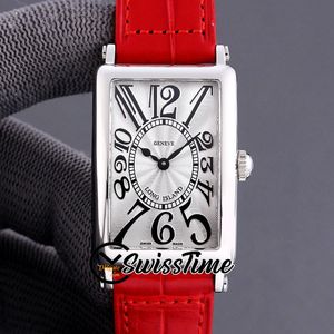 TWF Fashion Long Island Watches Ladies Collection 952 QZ Silver Dial Swiss Quartz Renata Batteri Womens Watch Steel Case Red Leather 26mm Hello_Watch HWFM 5 Färg