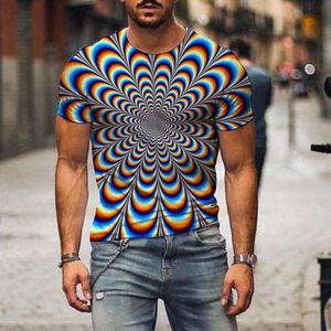 Męskie Graficzne Koszulki Chłopcy Moda 3D Digital Tees Śmieszne wzory hipnozy Topy Daily Tops Podstawowe krótkie rękawy
