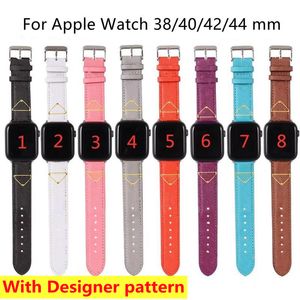 Designer-Armband für Apple-Uhr-Band 38mm 40mm 42mm 44mm iwatch 5 4 3 2-Serie-Bänder Luxus-PU-Leder-Riemen Armband Modebrief bedruckte Uhrenarmbänder