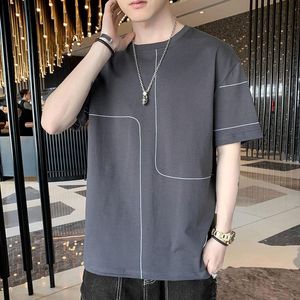 Wholesale korean fashion clothing for sale - Group buy Men s T Shirts Short sleeved T shirt Loose Clothes Korean Trend Student Bottoming Shirt Fashion Clothing