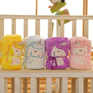 Neue Einhorn Decke 80 * 100 cm Klimaanlage Kinder Cartoon Weiche Winter Schal Couch Sofa Flanell Wrap Swaddling EWF7797