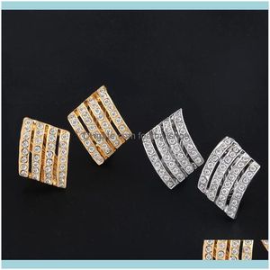 Stud Earrings Jewelrydesigners Aessories: Japanese And Korean Simple Alloy Rings With Drill, Buckle Without Hole, Ear Clip, Female Erq40 Dro