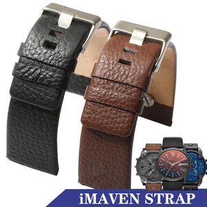 Watch Band Skóra Wymiana mm mm dla DZ73 Series Strap Wrist Black Brown Paski Bands