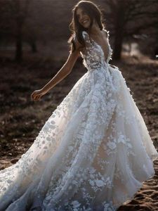 Romantico abito da sposa a trapezio con senza maniche senza schienale in organza Principessa occasione formale Bretelle su misura Tulle fino al pavimento De Mari￩e