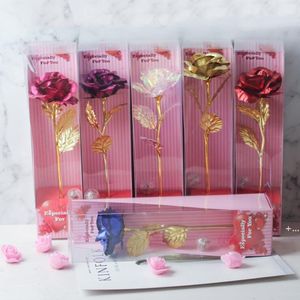 party Tanabata Valentine's Day decoration color gold roses starry sky glowing gold foil rose gift box ZZA10307