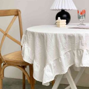 Table Cloth Kitchen Rectangular cloth Vintage White Lace Wavy Side clothShooting Background Mats Tools Mat 210626