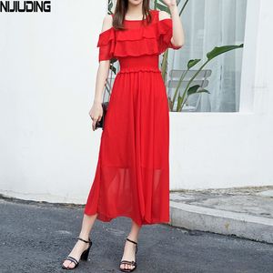 Summer Holiday Party Dresses Women's Off Shoulder Ruffles High Waist Dress Woman Boho Beach Style vestidos 210514