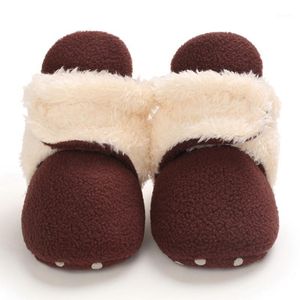 Pierwsi Walkers Zima 0-18m Born Baby Shoes Infant Soft Footwear Walking Toddler Zachowaj ciepłe druk dla niemowląt