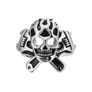 Retro Black Cluster Skull personalisierte Mode Damen Party Schmuck Ringe Herren Gothic Metallic Ring Geburtstagsgeschenk