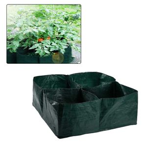 4 grades divididas quadrado plantio recipiente crescer saco PE Plantas de tecido flores legumes plantadores pote levantada cama de jardim 210615