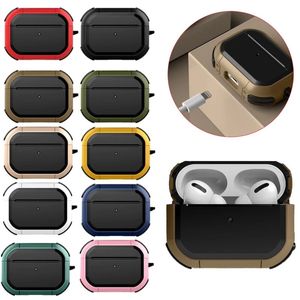 Luxo Fone de Ouvido Airpods Pro Case Silicone Armadura Fone de Ouvido Apple Air Pods 3 2 Soft TPU Anti-Queda Cobertura Fundas à prova de choque