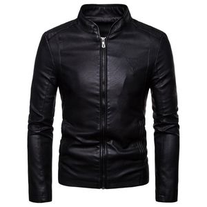 Męskie Garnitury Blazers Oryginalny Mężczyzna Blazer Skóra 2021 PU Mężczyźni Kurtka Kostium Motocykl Hombre Slim Fit Winter Płaszcz