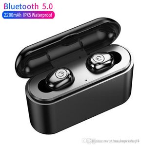 X8 Bluetooth True Wireless Earpenones 5D Stereo Earbuds Mini TWS Waterproof Headfrees 2200mAh Power Bank för smarta telefoner