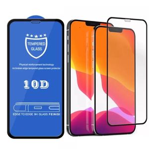 10D Zakrzywiony ochrona ekranu krawędzi Pełna okładka Film szklany dla iPhone'a 15 14 13 11 Pro XS Max XR x 8 7 6 Plus 12 9H Twardość 10 w 1 papierowe pudełko papierowe