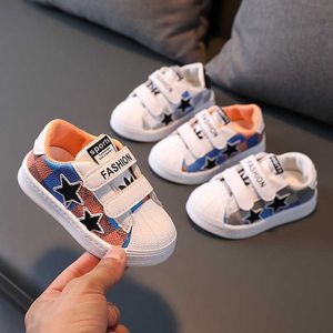 Kids Star Sneakers 2021 Fashion PU Leather Toddler Boys Infant Shoes Childrens Running Shoes Girls Loafers Casual Shoes 21-30 G1025