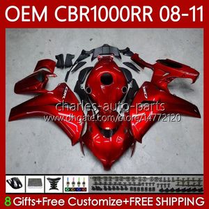 Injektionsform för Honda Body CBR1000 CBR 1000 RR CC 08-11 Bodywork 60No.18 CBR 1000RR 1000CC CBR1000RR 08 09 10 11 CBR-1000 2008 2009 2010 OEM FAIRING VIN RÖD BLK