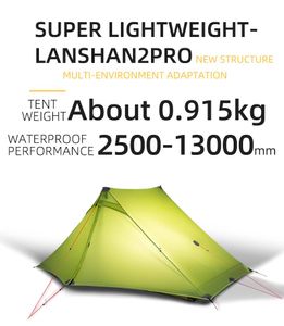 Tents And Shelters 3F UL GEAR LanShan 2 Pro Person Outdoor Ultralight Camping Tent 3 4 Season Professional 20D Silicon-Coated