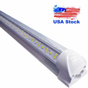 V Em forma de 8ft LED Tubo Luz 4FT 5FT 6FT 8 pés LED T8 6000 LEMS 144W 72W Double 8 Foot Shop Lights