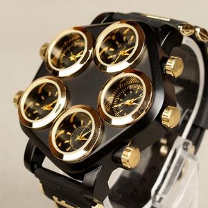 Wristwatches Vfskn Niesamowite Super Duże Pięć Wybierz Metroseksualna Street Punk Hip-Hop Fajne Osobowość Lokomotywa Wrist Watch Trend Quartz