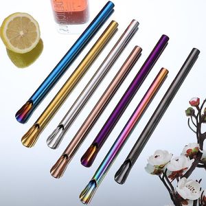 304 Stainless Steel Drinking Straws Portable Summer Milk Tea Smoothie Straw Creative kitchen Bar Counter supplies T9I001207