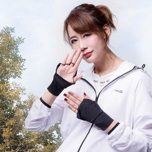OhSunny Summer Sun Protection UPF 500 CoolChill Fabric Half Finger Gloves For Driving Cycling Touch Screen H1022