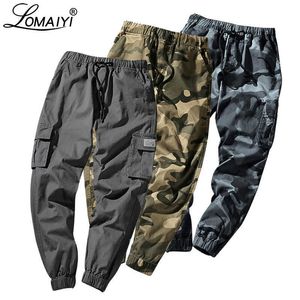 LOMAIYI M-7XL męskie spodnie Cargo Camo biegaczy męskie spodnie męskie 2020 wiosna kamuflaż Streetwear Hip Hop/spodnie Harem dla człowieka BM280 X0615
