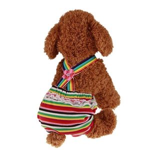 Vestuário para cachorro cachorro filhote de cachorro colorido shorts listrados fraldas lavabáveis ​​curtas curtas calcinha curta cuecas para cães femininas