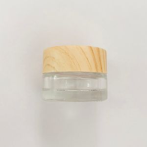 Madeira grão jarro 5ml recipiente de vidro não-vara recipiente de vidro seco concentrar recipientes de creme de creme cigarro de óleo cosmético caixa