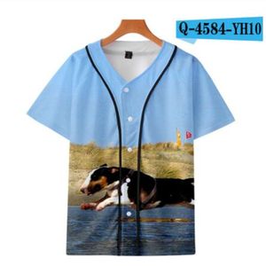 Modig anpassad baseballtröjor Casual 3d Män Tunna Baseball Skjortor Bekväm träning Jersey 006