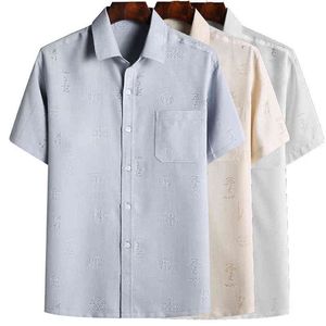 Tang Anzug Hemd Herren Traditionelle chinesische Stil Lässige Hemden Männer Kung Fu Leinen T-Shirt Mandarinkragen Kurzarm Camisas 210524