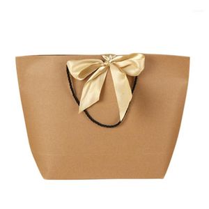 5pcs/pakiet Bowbon z uchwytami torba na prezent torebka recyklingowa do ubrania DIY Paper Present Dekoracje Party Favor1