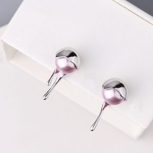 925 Sterling Silber Stud Shell Perlen Ohrringe Weibliche Einfache Und Atmosphärische Design Kalten Stil Asymmetrische Straße All-Match-Schmuck