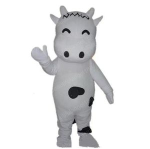 Halloween branca vacas vacas mascote traje de alta qualidade personalizar desenhos animados caráter de leite de pelúcia anime caráter caráter adulto tamanho Natal carnaval fantasia vestido