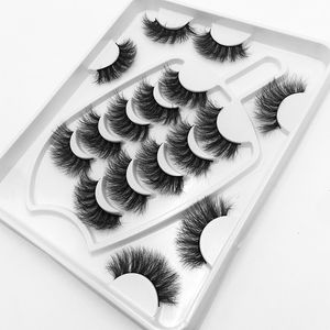 8 Pairs Fluffy False Eyelash Super Curl Thick Long Faux 3d Mink Eyelashes in Bulk Multilayer Wispies Soft Lashes Cruelty Free Lash Extension