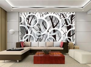 Wallpapers Beautiful Scenery Tree Branch 3D Ring Stylish Background Wall Modern Wallpaper For Living Room