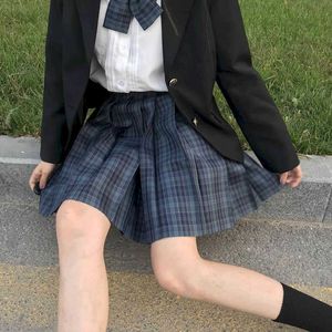 JK uniforme xadrez saia ortodoxo estudante japonês faculdade estilo kawaii menina macia vestido de rua harajuku fundo bonito 210526