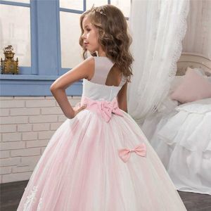 Criança vestido de noiva para meninas roupas de ano novo roupas crianças traje de festa vestidos de baile para meninas vestuário adolescente bordado vestido de noite q0716