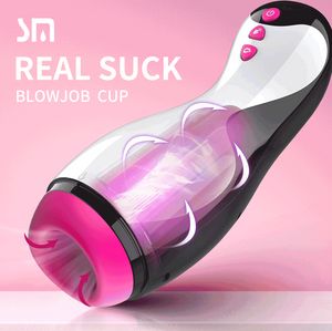 Male Automatic Sucking Heating Vagina Vibrators Masturbation Cup Real Blowjob Masturbator Adult Sex Toys For Men Adults 18