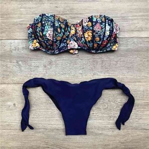 Drukuj Bandaż Stroje Kąpielowe Bikini Kobiety Swimsuit Seksowne Bikini Brazylijski Zestaw Biquini Plus Size Garnitury kąpielowe 210621