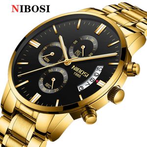 Nibosi Relogio Masculino Mens Zegarki Luksusowe Słynne Najlepsze Marki Męska Moda Casual Dress Watch Wojskowy Kwarcowy Zegarek Saat X0625