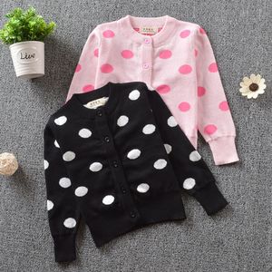 1-5Yrs Spring Baby Boys Girls Dot Cardigan Coat Children Clothing Autumn Boy Girl Long Sleeve Knitted Kids 210429