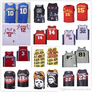 NCAA Szyte film Koszulki do koszykówki 15 Jimmy Chitwood 12 John Stockton 22 Kawhi Leonard Black Alterae 00 Kel Wszystko, co w końcu Lil Bow La Knights Jersey