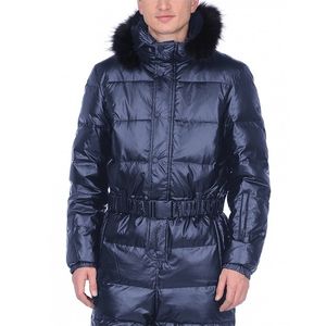 Mens Ski Suits Winter Hooded Jumpsuits Parka Fur Collar Trim Warm Suit Windproof Snowsuits Thick Waterproof 220301