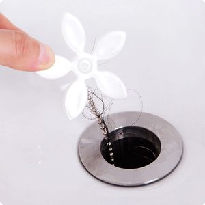 Toalettförsörjning dränera rör hårfångare stoppare täppt blomma form kök badrum diskbänk badkar avloppsfilter anti-blockerande verktyg hårborttagare
