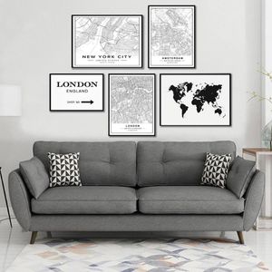 Paintings World City Map Poster Moscow Rome London Nordic Minimalist Print Canvas Painting Wall Picture For Living Home Cuadros Decoration