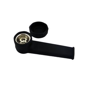 2021 NEW Silicone metal mini Pipes high quality Tobacco pipes with metal Bowl Silicone spoon pipes with box packing