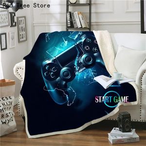 Gamepad Drukowane Dzieci Koc Polarowy Gamer Prezent Bedspread Velvet Pluszowa Pokrywa Miękkie Camping Samolot Piknik 3d Koce Home Decor