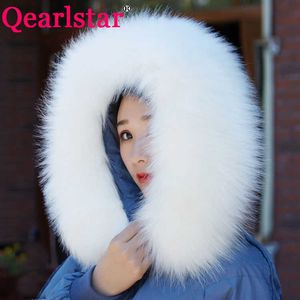 Qearlstar Faux Fur Collar Super Luxury Winter Scarf Chłopcy Dziewczęta Kobiety Mężczyźni Dzieci Kurtki Hood Collar Szal Okłady 60 / 90cm ZKG39 H0923