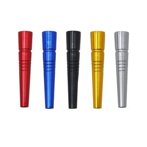 Smoking Colorful Aluminium Alloy Dry Herb Tobacco Cone Cigarette Cigar Holder Filter Tips Portable Finger Non-slip Mouthpiece Horn DHL